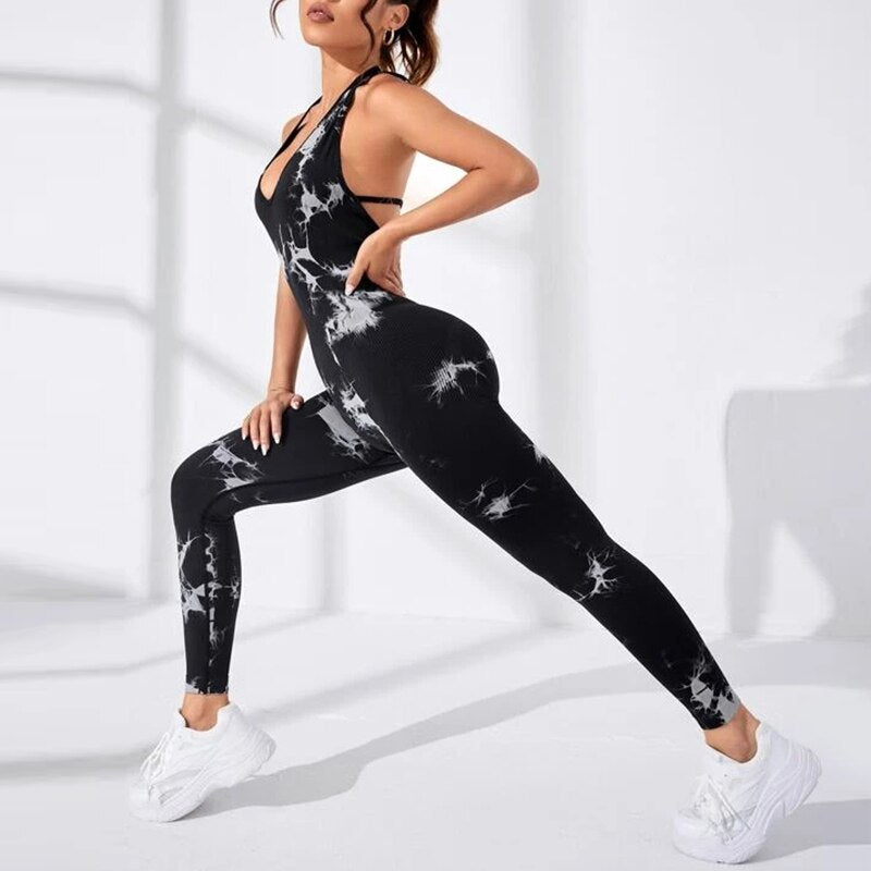 Sexy Backless Sling Women Full Seasons Casual Fitness Sporty Playsuit