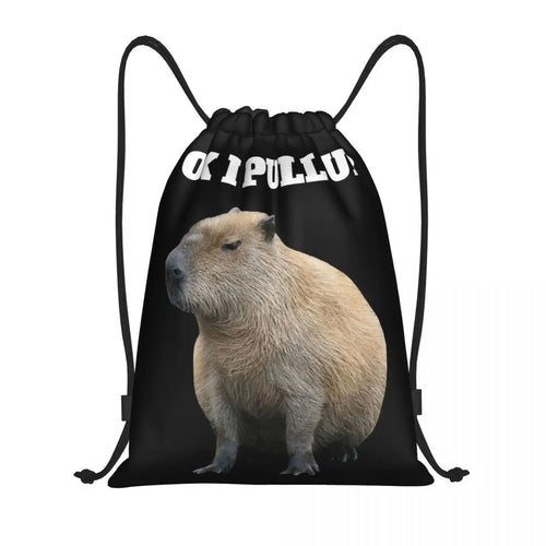 Capybara Giant Cavy Rodent Gamer Gaming Drawstring Backpack Women Men