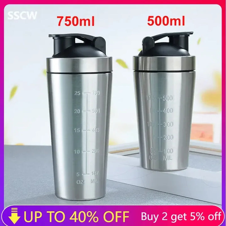 Stainless Steel Protein Powder Shaker Bottle Leak Proof Water Bottle