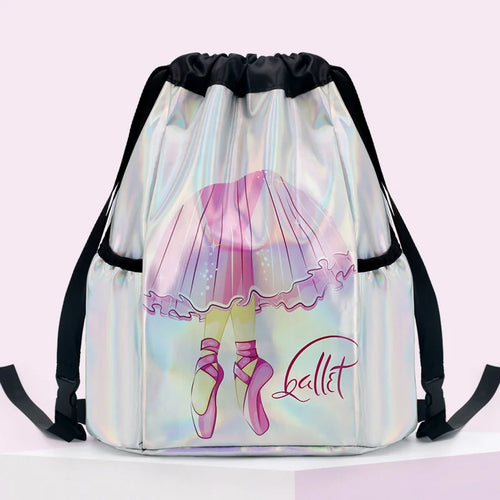 Girls Laser Shiny Ballet Dance Bags Kids Training Shoulder Gym