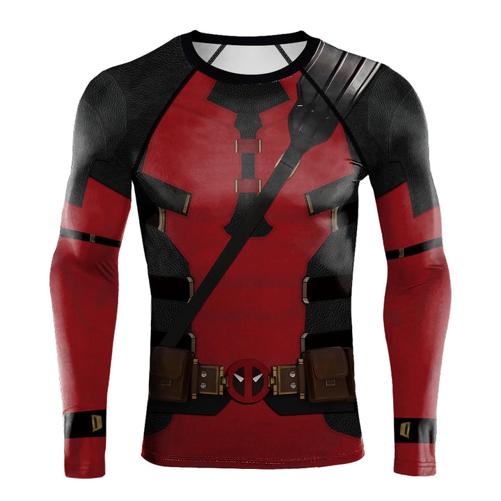 Compression Shirts for Men Long Sleeve Comics Spider Cosplay T-Shirt Superhero Top Elastic Fitness Sportwear Halloween Clothes