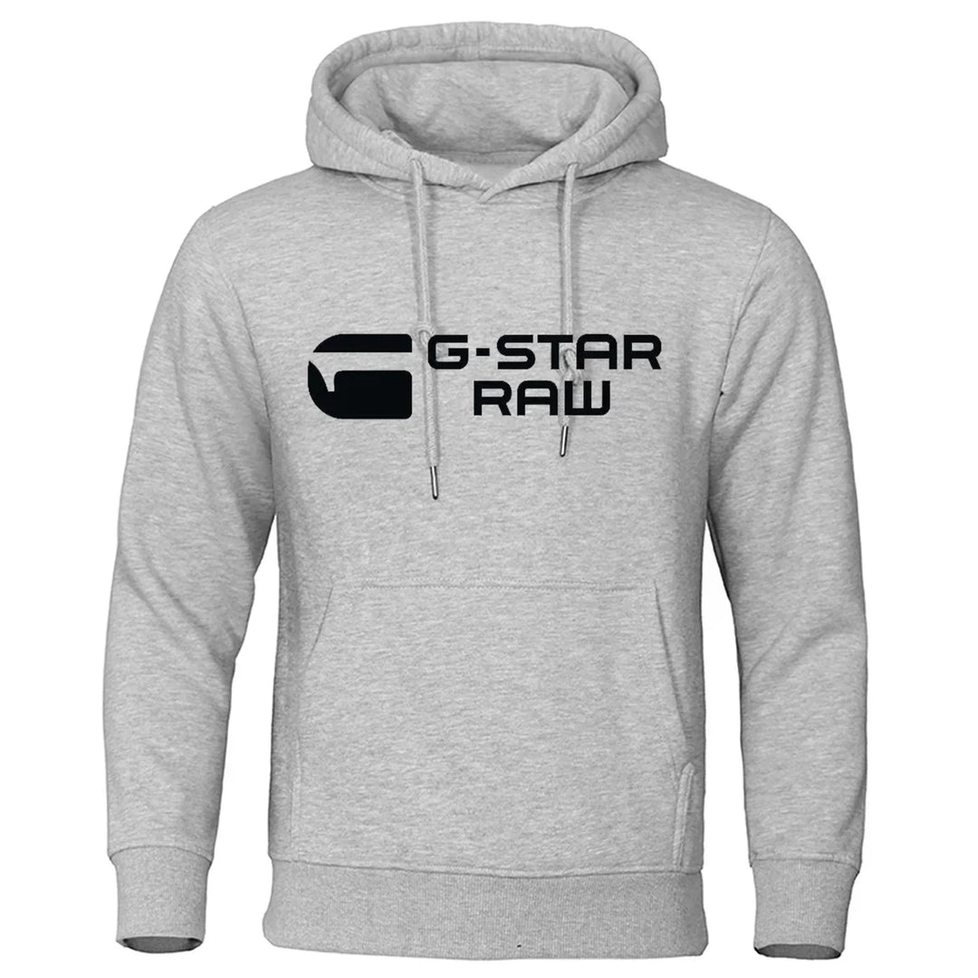 2024 New G-star RAM trendy fashion casual sportswear comfortable printed loose top pullover men's hooded sweatshirt street wear