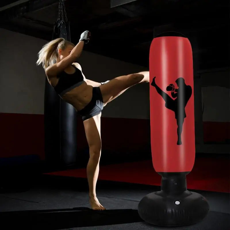 Adults Heavy Boxing Training Bag with Base Inflatable Punch Bag