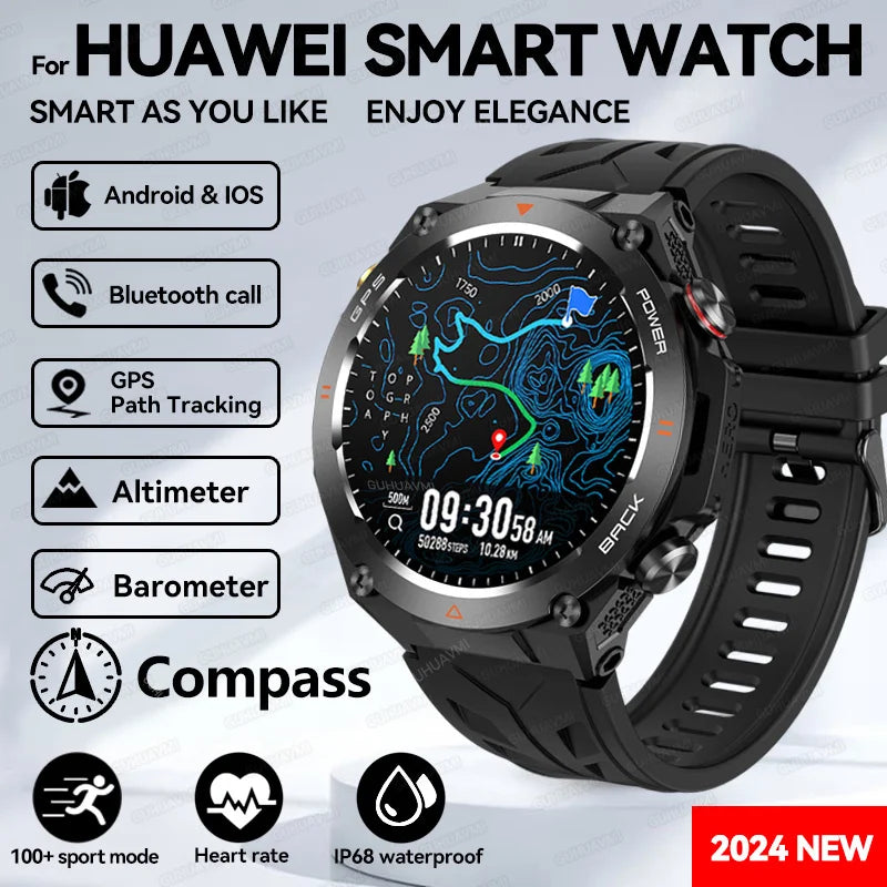 2024 New GPS Smart Watch 1.45" Ultra HD Display Built-in GPS & Compass Make/Receive Phone Calls Smart Bracelet 650mAh Battery