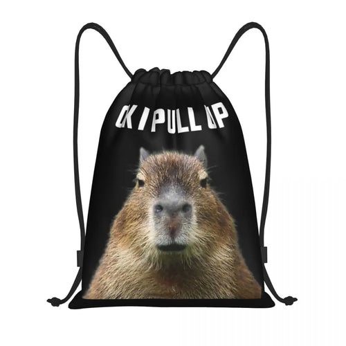 Capybara Giant Cavy Rodent Gamer Gaming Drawstring Backpack Women Men