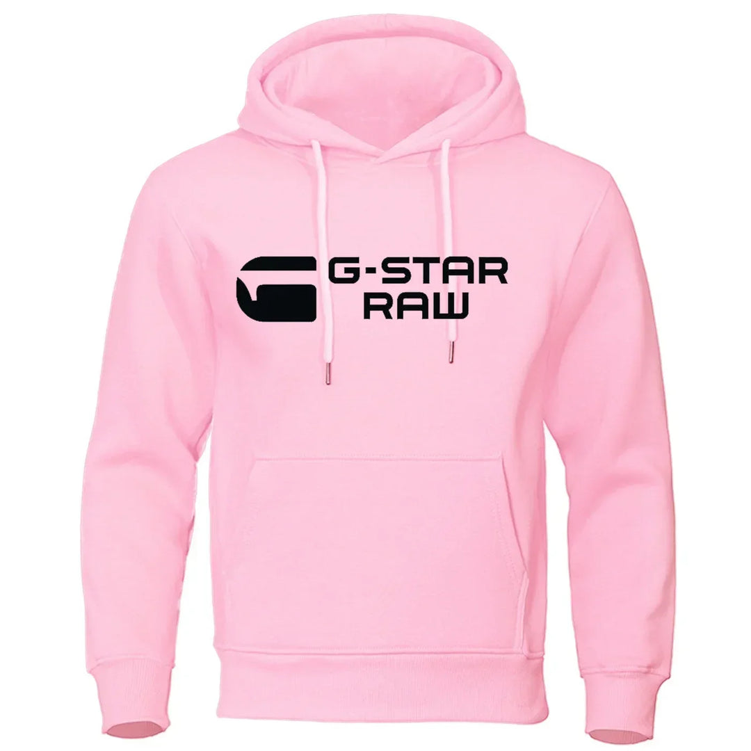 2024 New G-star RAM trendy fashion casual sportswear comfortable printed loose top pullover men's hooded sweatshirt street wear