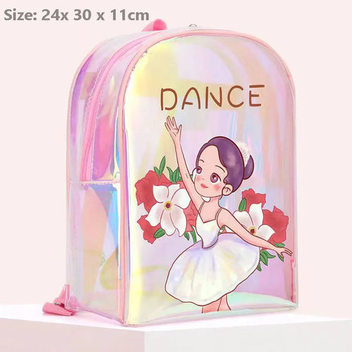 Girls Laser Shiny Ballet Dance Bags Kids Training Shoulder Gym