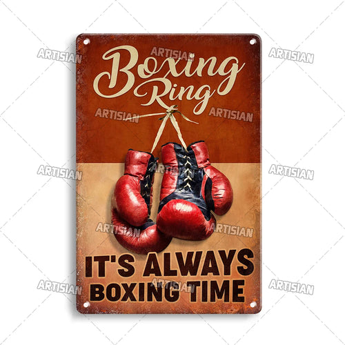 Artisian Sport Metal Sign Boxing Tin Poster Retro Decorative Plate Gym