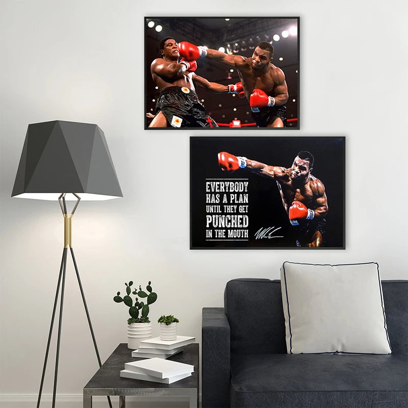 Boxing King Mike Tyson Motivational Quotes Canvas Painting Posters and Print Wall Art Picture for Living Room Home Decor Cuadros