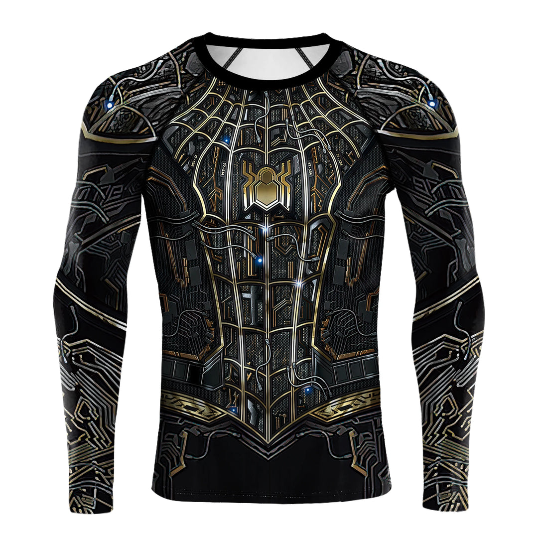 Compression Shirts for Men Long Sleeve Comics Spider Cosplay T-Shirt Superhero Top Elastic Fitness Sportwear Halloween Clothes