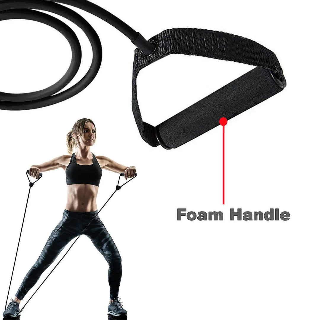 5 Levels Resistance Bands with Handles Men Yoga Pull Rope Elastic Fitness Exercise Tube Band for Home Workouts Strength Training