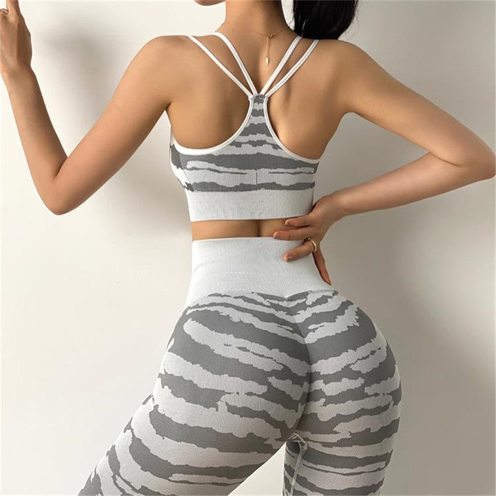 Tiger Seamless Female Yoga Sets Sportswear Tracksuit Workout Gym Wear