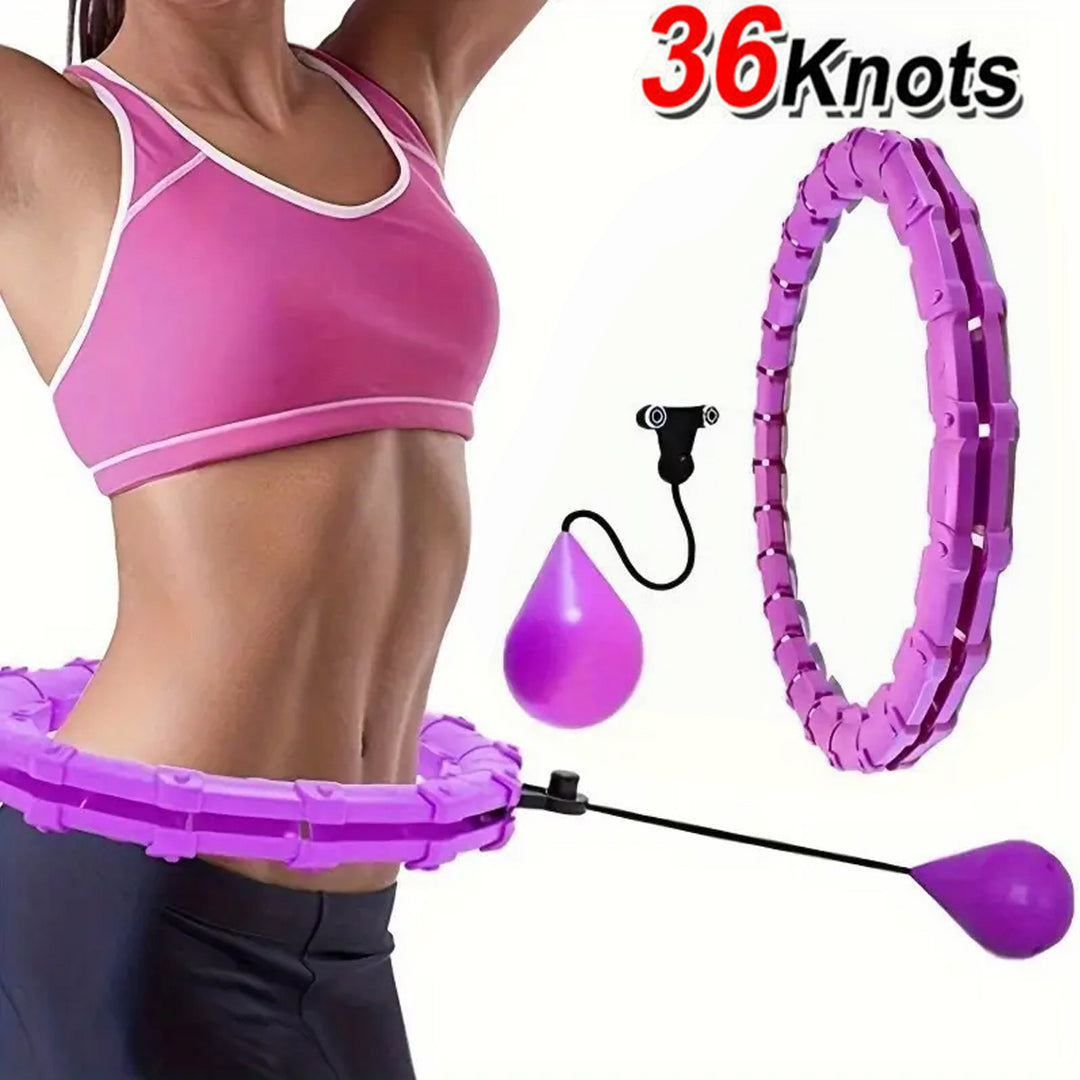 Weighted Fitness Hoop for Adults - 36 Detachable Sections, Adjustable Weight, ABS Material, Solid Ball for Waist Training - Effective Workout Equipment for Weight Loss, Pilates Ring - Idea Exercise Gift on Christmas & New Yea