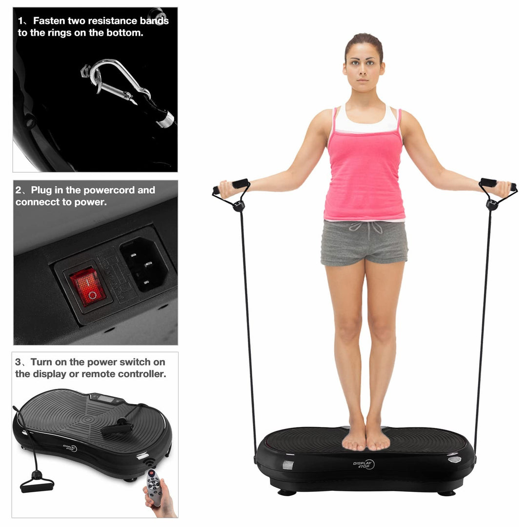 Ultra Slim Vibration Plate Exercise Machine,5 Programs + 180 Levels, Full Whole Body Vibration Machine for Home Fitness & Weight Loss,With Speakers (with Fitness Band)