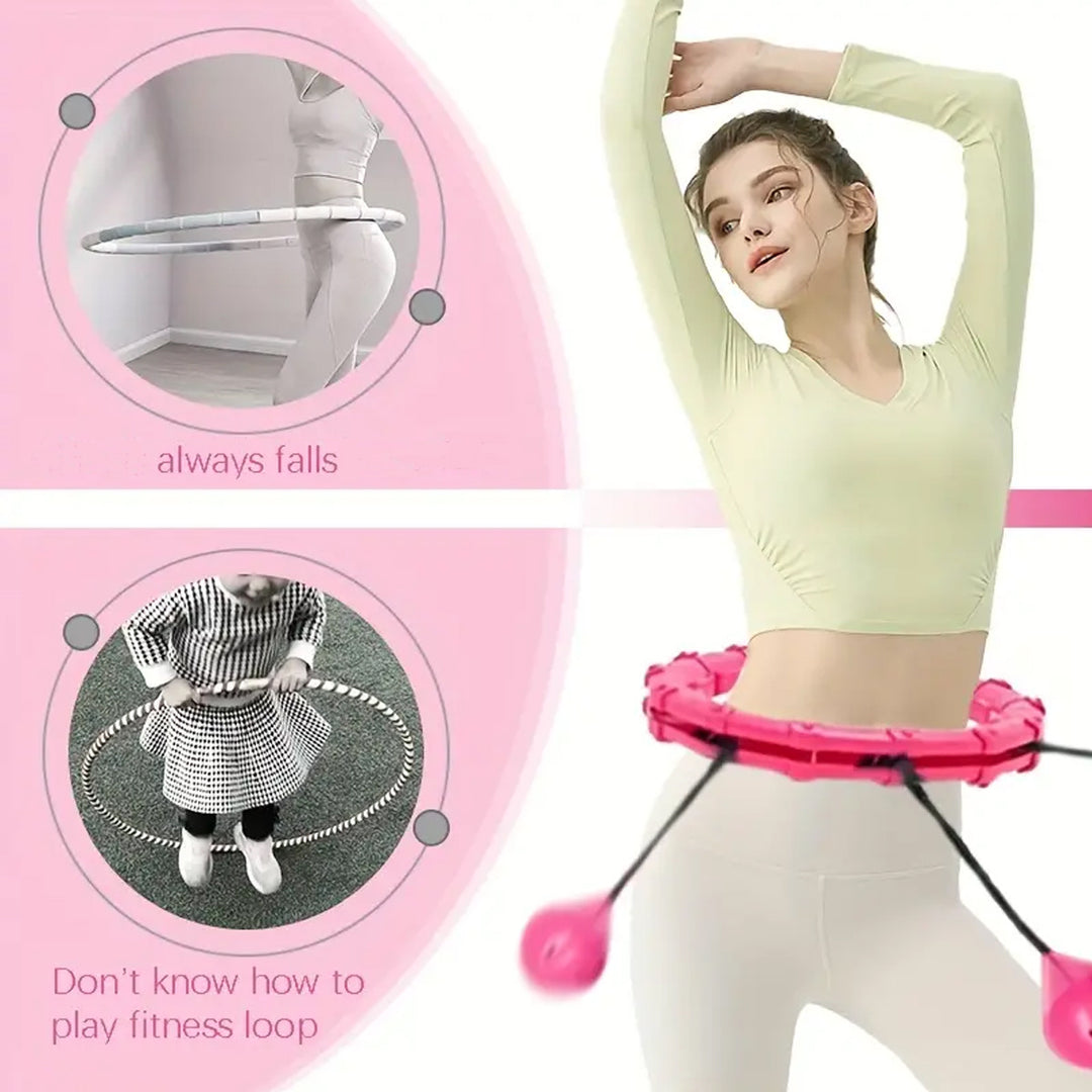 Weighted Fitness Hoop for Adults - 36 Detachable Sections, Adjustable Weight, ABS Material, Solid Ball for Waist Training - Effective Workout Equipment for Weight Loss, Pilates Ring - Idea Exercise Gift on Christmas & New Yea