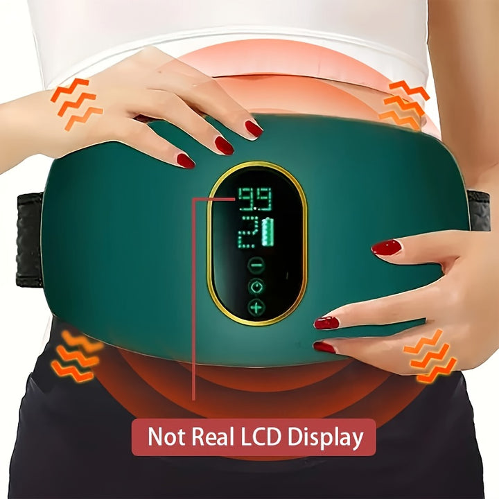 Rechargeable Heated Waist Trainer with Adjustable Vibration, Unisex Portable Ab Slimmer, USB Charging, Full Body Fat Burning Belt, Thermoplastic Elastomer Material, with 250mAh Lithium Battery, for Family Use - No Adapter Inc