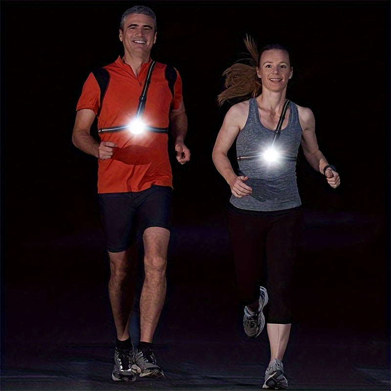 Outdoor USB Rechargeable Night Running Lights: LED Chest Lamp For Camping, Hiking, Running & Jogging - Enhance Your Outdoor Adventures!