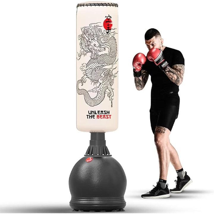 5.5ft Free Standing Punch Bag-Heavy Duty Pedestal Stand Boxing Bag for Kickboxing Martial Arts MMA Dummy Muay Thai Home Gym Training Equipment for Men and Women