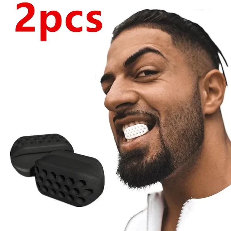 2PCS Jaw Exerciser Fitness Ball Food Grade Safety Silicone Neck Muscle Fitness Ball Weight Loss Fitness Perfect Jaw Curve Tool