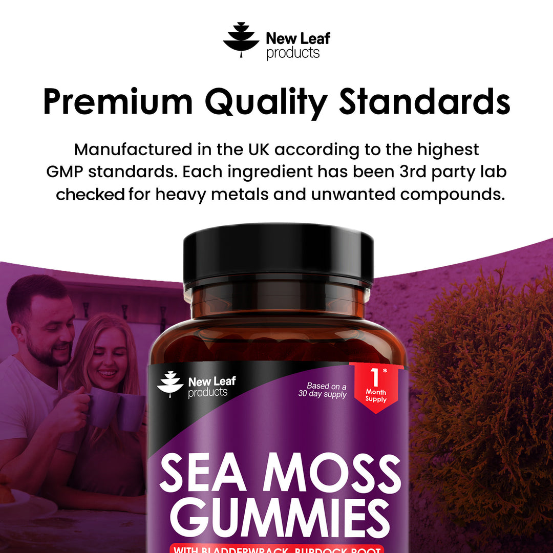 Sea Moss Gummies - Irish Sea Moss + Burdock Root & Bladderwrack - 60 Vegan Gummies