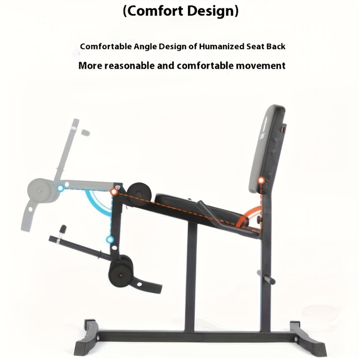 Iron Home Fitness Equipment, Seated Leg Extension Trainer, Muscle Training Kickback Leg Hook, Black - for Leg Strength and Toning