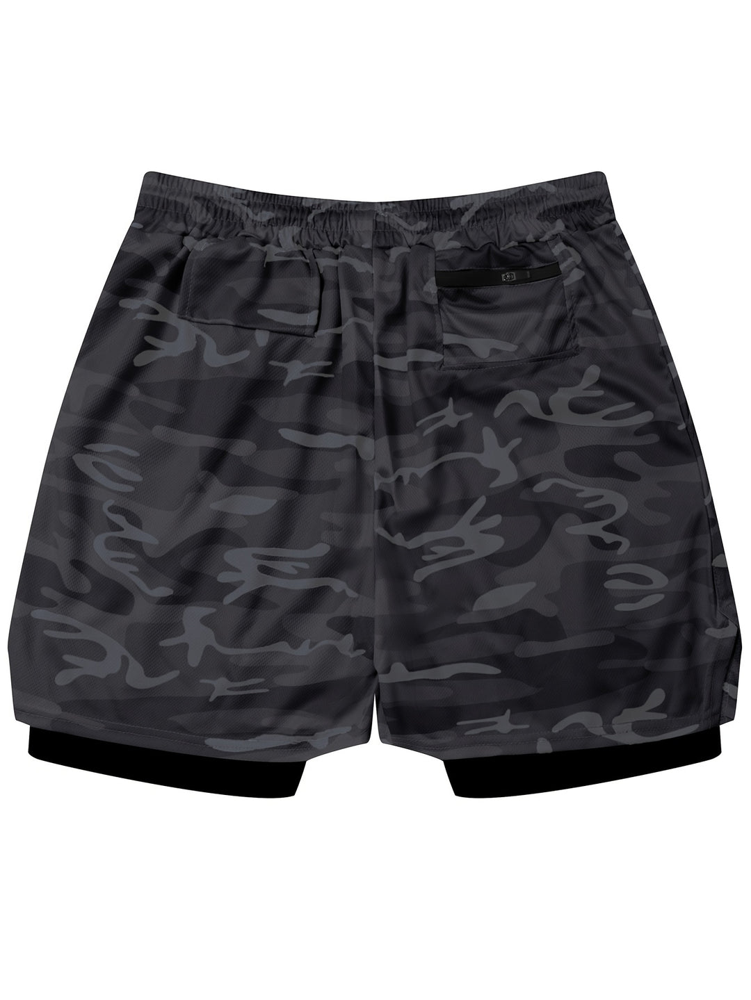 Men's Camouflage Pattern Double-layer Shorts With Drawstring And Pockets, Quick Dry And Comfy Shorts For Summer Fitness, Basketball And Running Wear