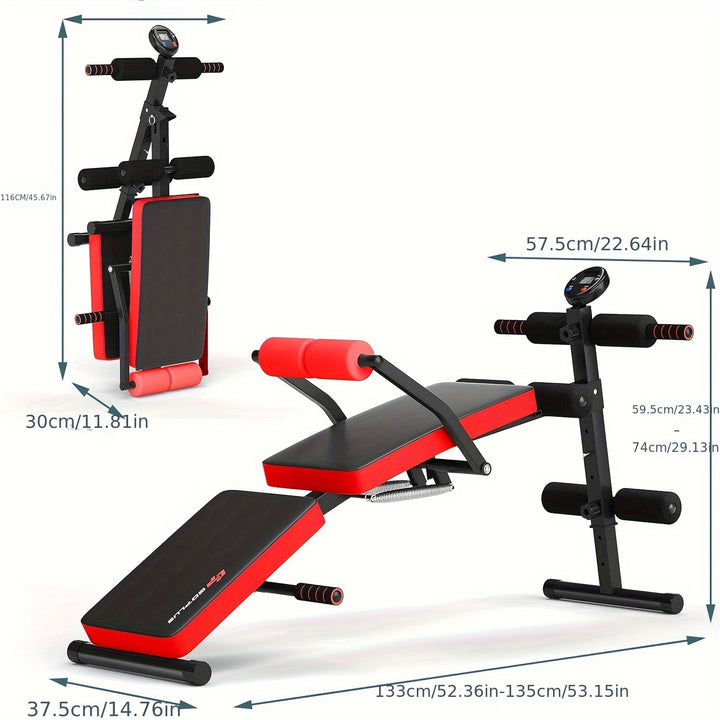 GOFLAME Adjustable Weight Bench Foldable Utility Weight Bench for Full Body Workout