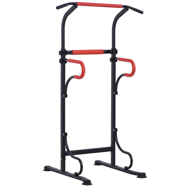 Pull Up Station with Dip Station and Push-up Stand, Height Adjustable Power Tower, Free Standing Pull Up Bar for Home Gym