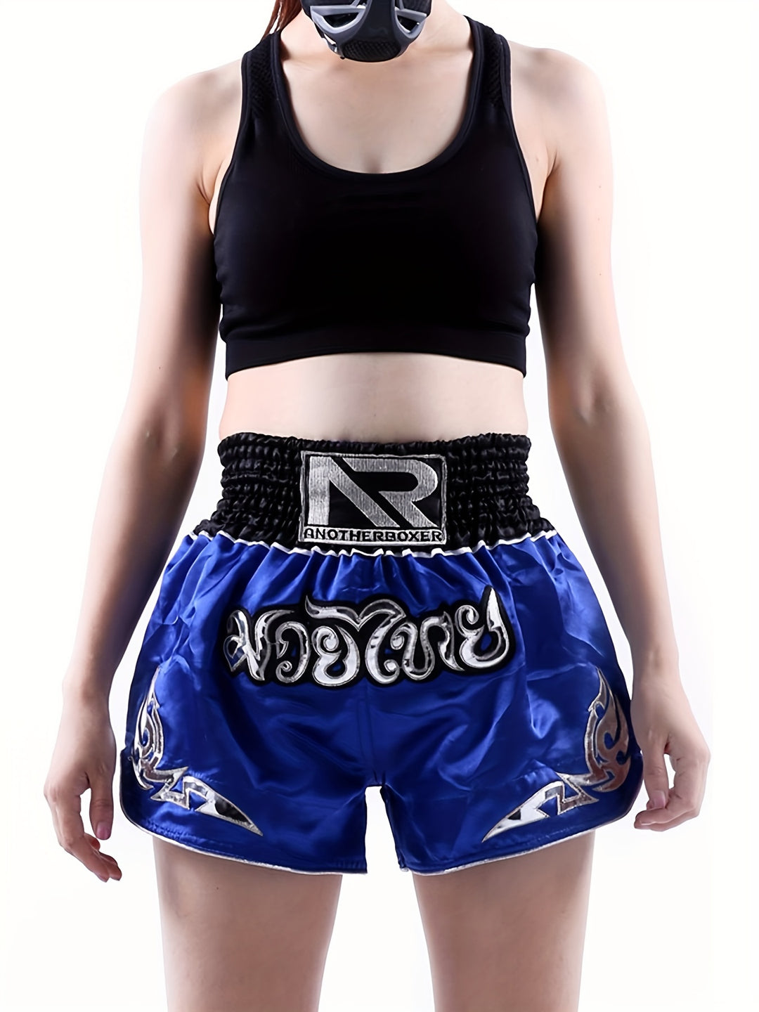 Men's Embroidered Boxing & MMA Shorts - Durable Polyester, Non-Stretch, All-Season Sports Gear for Fitness, Muay Thai & Martial Arts