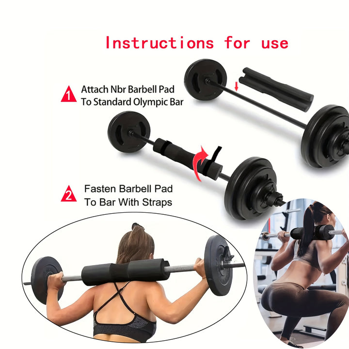 Barbell Squat Pad Set for Hip Thrusts, Upgraded Foam Exercise Padding, Weightlifting Bar Neck and Shoulder Support, Compatible with Standard Olympic Barbells and Smith Machines - Foam Material