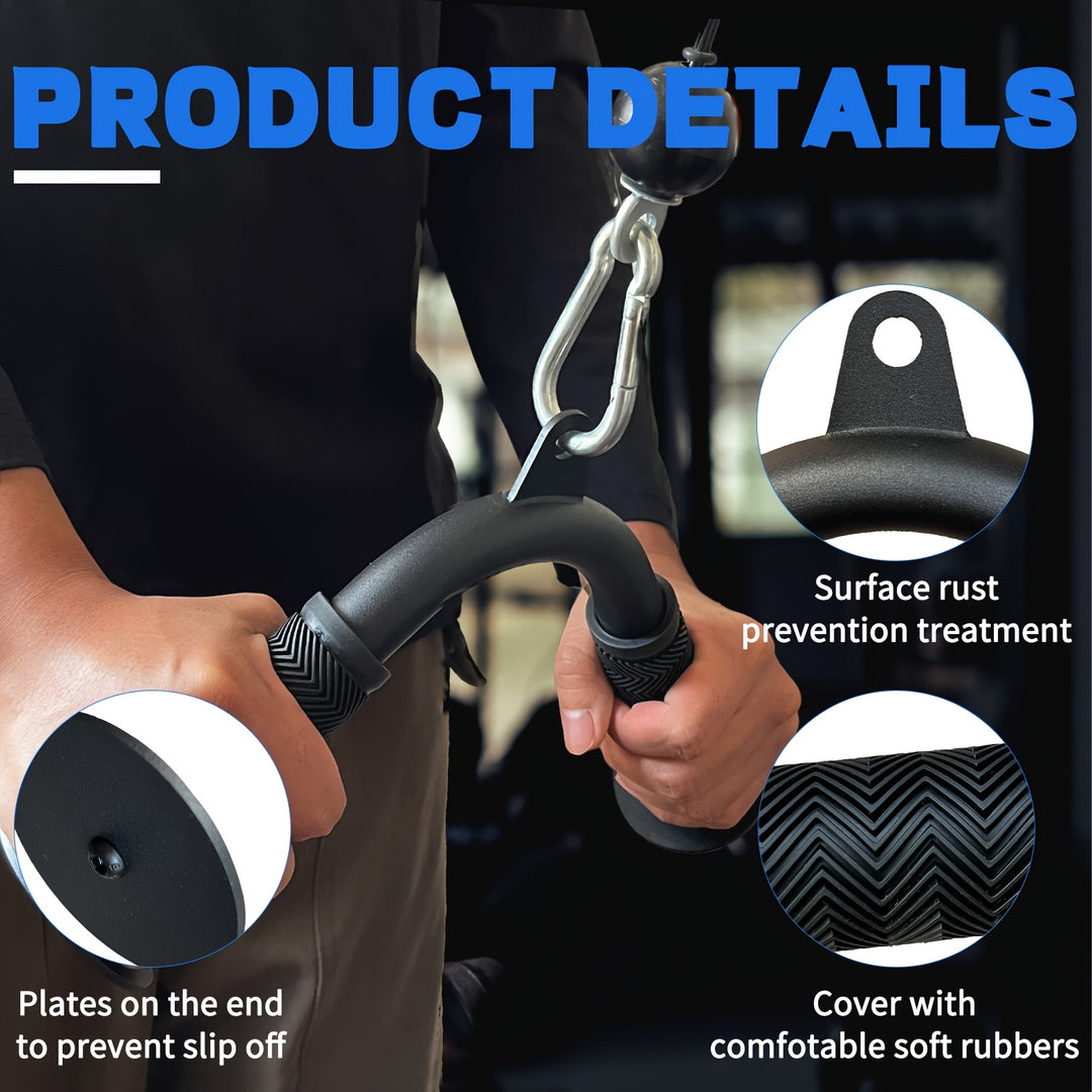 BERUFEXP V-Shaped Pull Down Handle - Durable Iron, Black, Fit for Home Gym & Training Equipment, Pull Down Handle