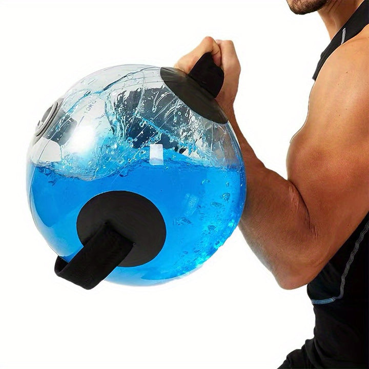 Inflatable Weighted Fitness Ball with Water Bag - PVC Exercise Ball for Adults, Adjustable Resistance Strength Training Accessory