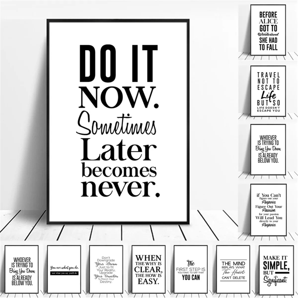 English Inspirational Quotes Words Poster Canvas Print Painting Wall Art Living Room Home Decoration