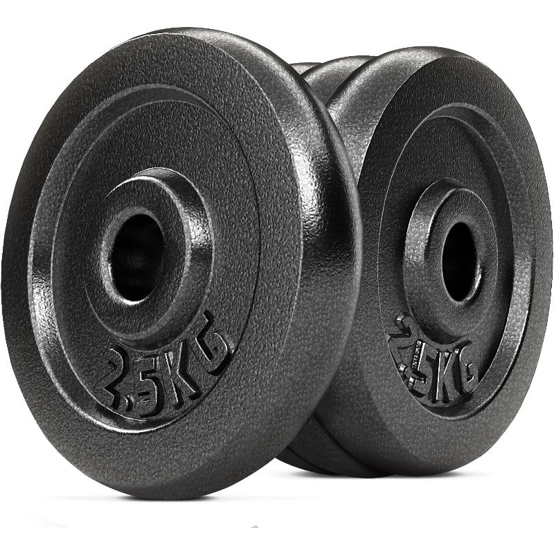 Deluxe Edition PlatesCast Iron Weight Plates Set, 2.5kg, 5kg, 10kg Dumbbell Plates for 1 Inch Weight Plates Bars, Metal Barbell Plates for Weight Lifting Hip Thrust, Steel Weight Plates for Home Gym‎23 x 23 x 2.5 cm