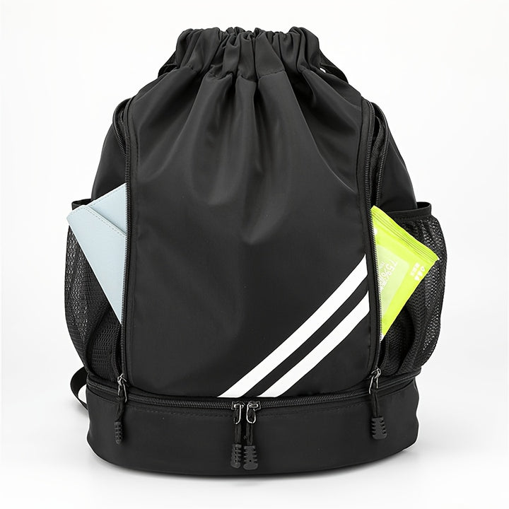 Drawstring Sports Gym Bag - Polyester Softshell, Practical Pockets, Ideal For Basketball, Outdoor, Travel, Swimming, Hiking, Climbing