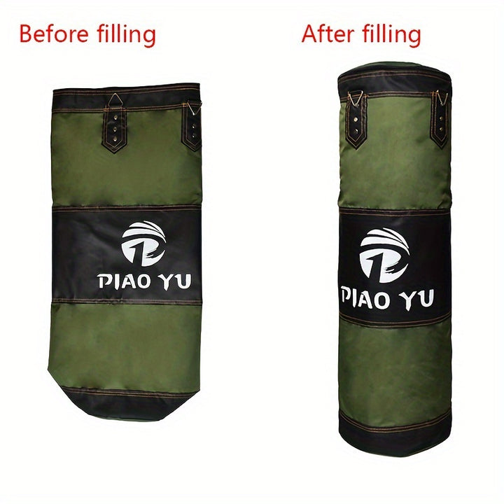 1pc PIAO YU Durable Canvas Sandbag for Karate & Kickboxing - 59.94cm to 149.86cm Adjustable, Versatile for Home Gym Use with, Wood Chips, Soybean & Sand Filling Options