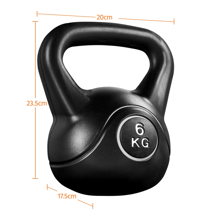 Yaheetech 6kg/8kg/12kg Kettlebell HDPE Coated Kettle Bells for Home Gym Fitness Workout Bodybuilding Weight Lifting