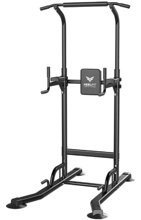 Adjustable Dip Power Tower Station Pull Up Bar for Home Gym Strength Training,Squat Rack Multi-Function Power Cage Workout Equipment, 330LBS