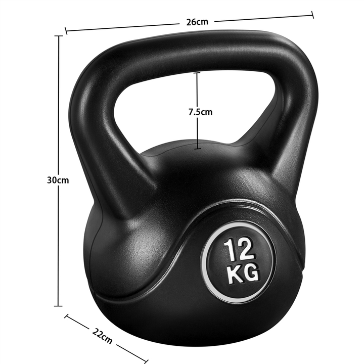 Yaheetech 6kg/8kg/12kg Kettlebell HDPE Coated Kettle Bells for Home Gym Fitness Workout Bodybuilding Weight Lifting