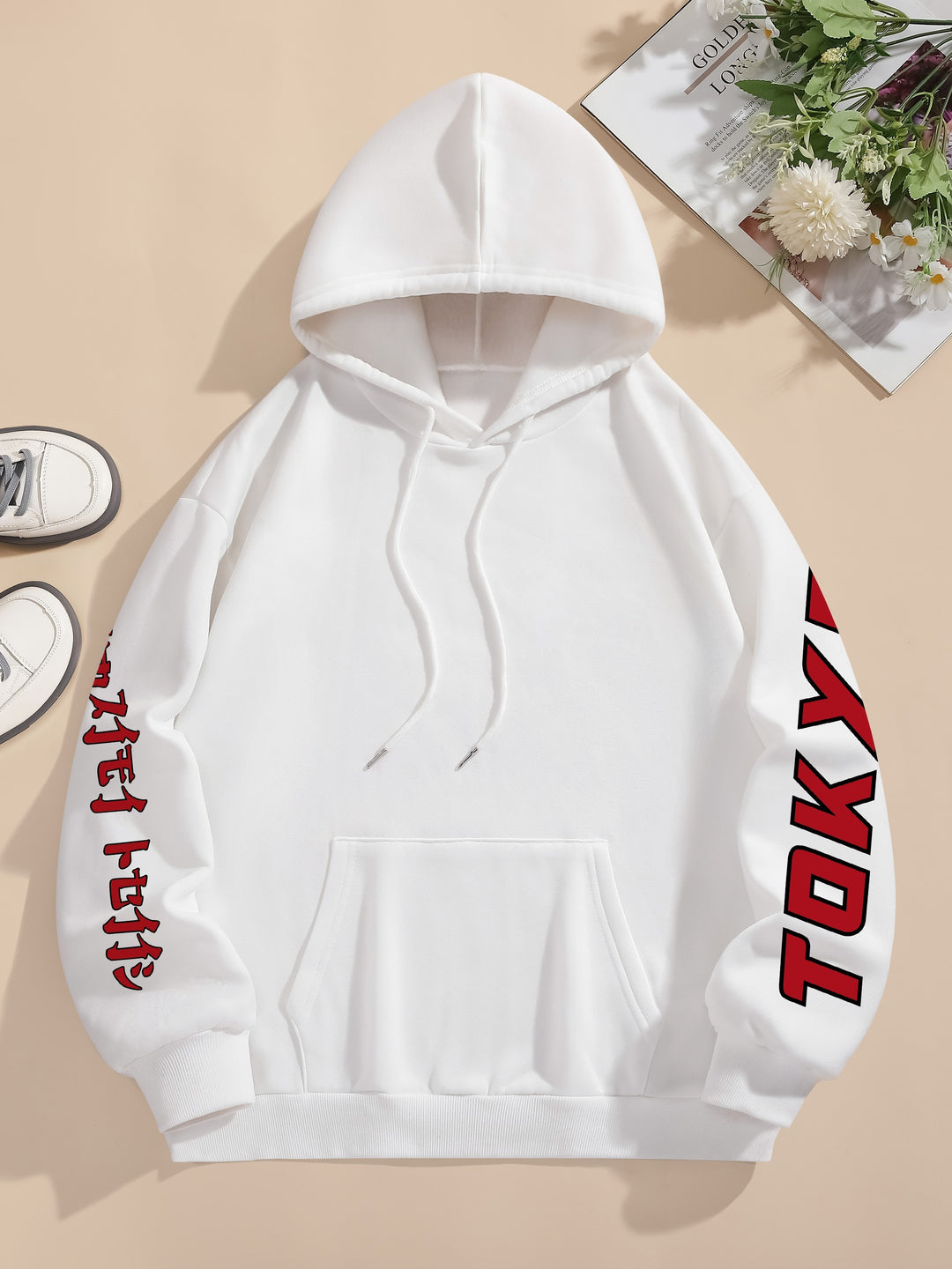 Women'S Casual Hooded Sweatshirt with Graphic Car Print, 100% Polyester Knit Fabric, All-Season Drawstring Hoodie, 250gsm - Fashionable & Comfortable