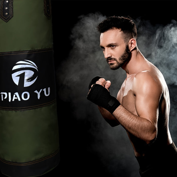 1pc PIAO YU Durable Canvas Sandbag for Karate & Kickboxing - 59.94cm to 149.86cm Adjustable, Versatile for Home Gym Use with, Wood Chips, Soybean & Sand Filling Options