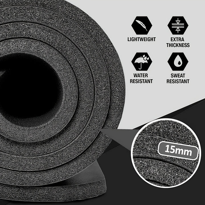 Extra Thick Foam Yoga Mat - Versatile for Pilates, Stretching & Resistance Workouts - Ideal Home Gym Accessory for Men, Women & Youngsters (182.88cm x 60.96cm)