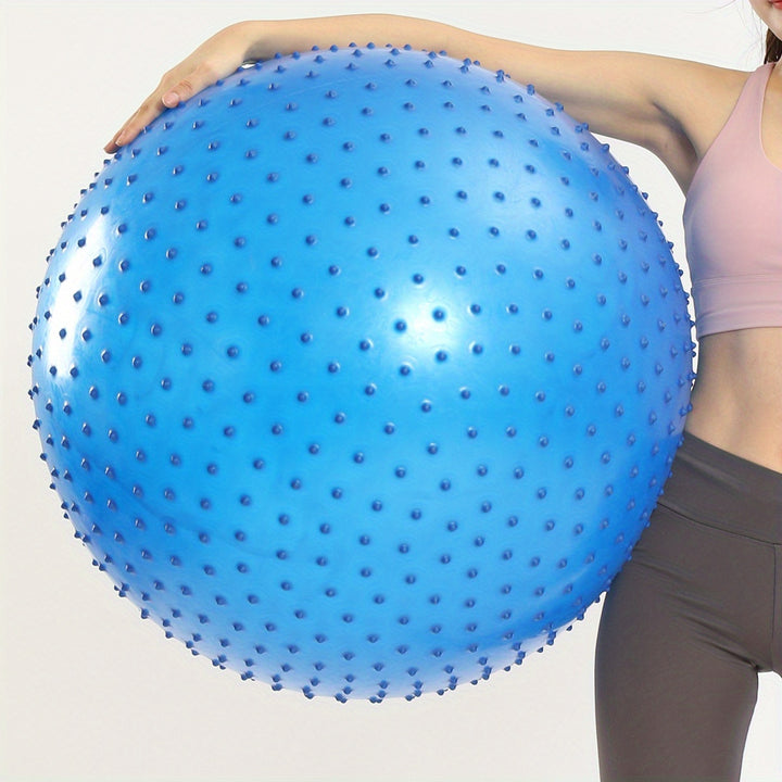 1pc Extra Large 85cm Diameter Thickened Yoga Ball with Massage Beads, PVC Fitness Ball for Balance, Sensory Integration Training, Adult Exercise Equipment with Air Pump and Nozzle Included