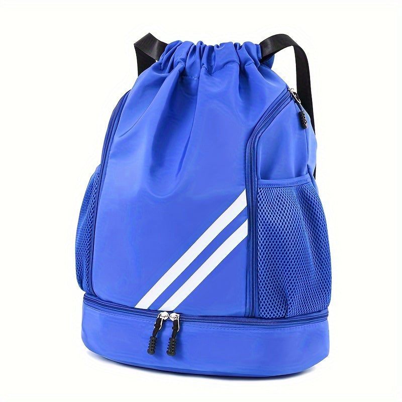 Drawstring Sports Gym Bag - Polyester Softshell, Practical Pockets, Ideal For Basketball, Outdoor, Travel, Swimming, Hiking, Climbing