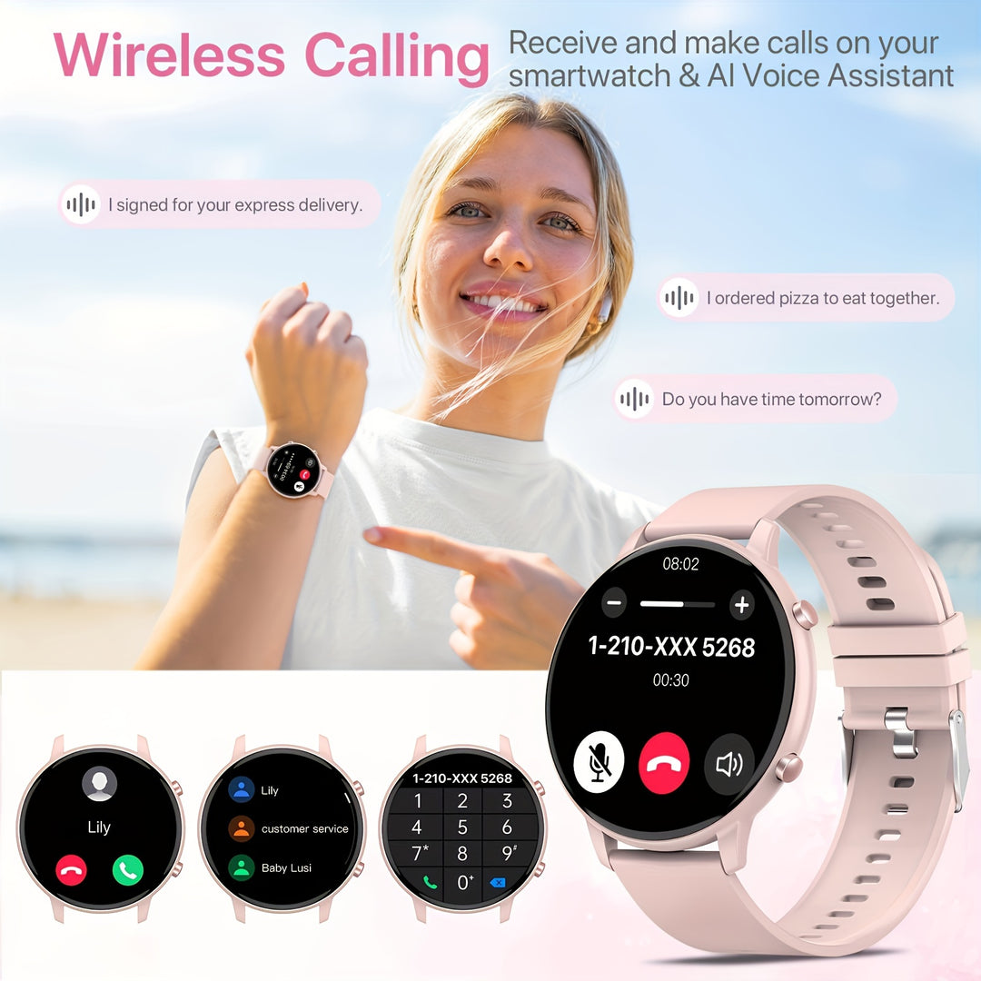 Smart Watch for Women, 1.39" Full Touch Screen, Smart Phone Watch with Answer and Make Calls, Message Push, for IPhone and Android, Fitness Tracking Watch, Pedometer, Distance, Calorie, 100+ Exercise Modes, Sports Smart Brace