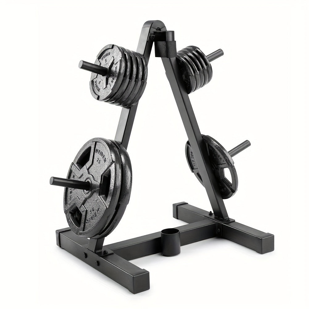 Weight Plate And Barbell Storage Rack - Compact Design 265 Lbs Max Weight