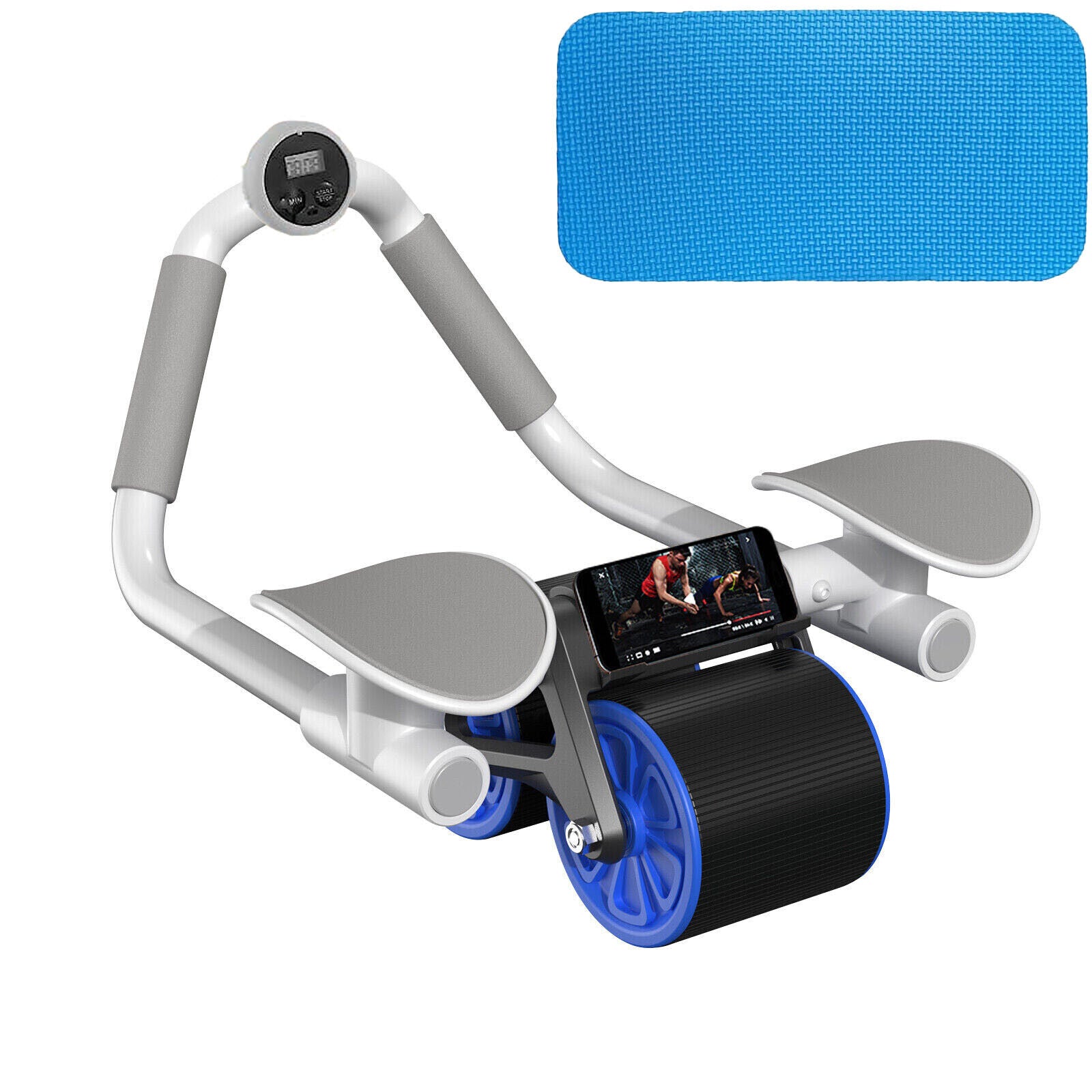Abdominal Wheel Automatic Rebound Elbow Support Anti-Slip Fitness AB Roller Trai