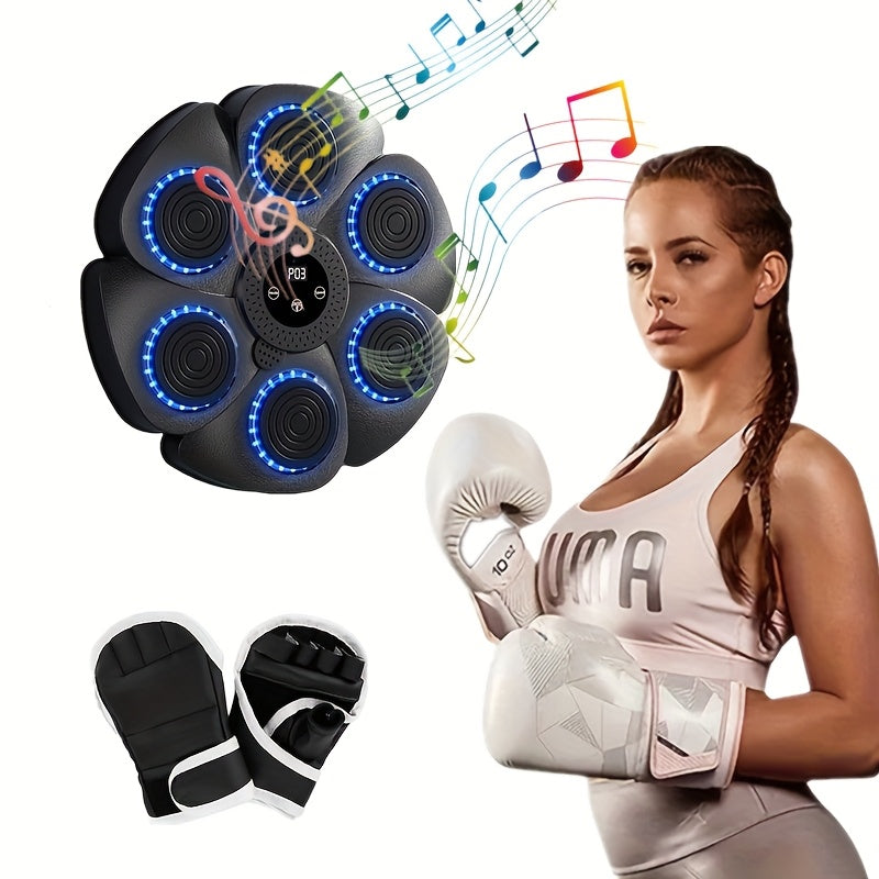 1pc Smart Electronic Music Boxing Machine with Gloves, Wall-Mounted Training Equipment, No Drilling Required, Suitable for Home, Indoor, Gym Exercise, Christmas, Valentine's Day Gift - Black, Boxing Machine, Training