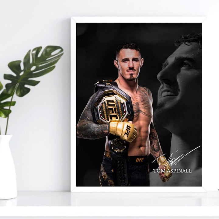 Room Decor 1pc Tom Aspaulin UFC Champion Poster, Frameless Canvas Wall Art, 30.48x40.64 cm, Heavyweight MMA Wrestler Taekwondo Champion Print, for Home, Bedroom, Living Room, Bathroom, Office, Hotel, Cafe Decor