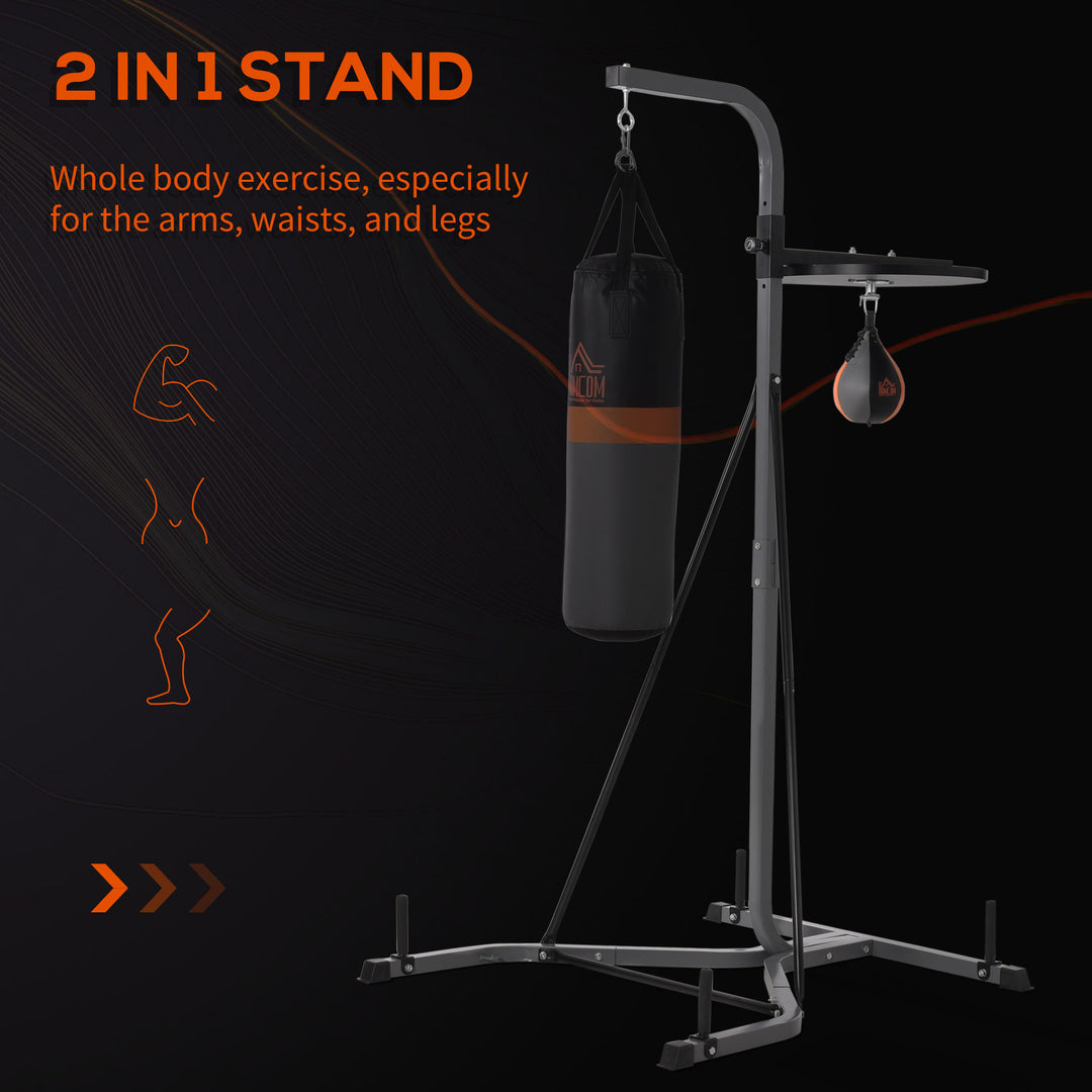 Freestanding Boxing Punch Bag & Speed Ball Station Hanging Frame Training Exercise Platform Home Gym Heavy Duty